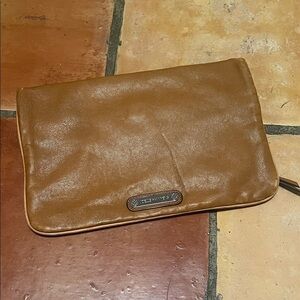 Elegant two toned Tan Leather Clutch